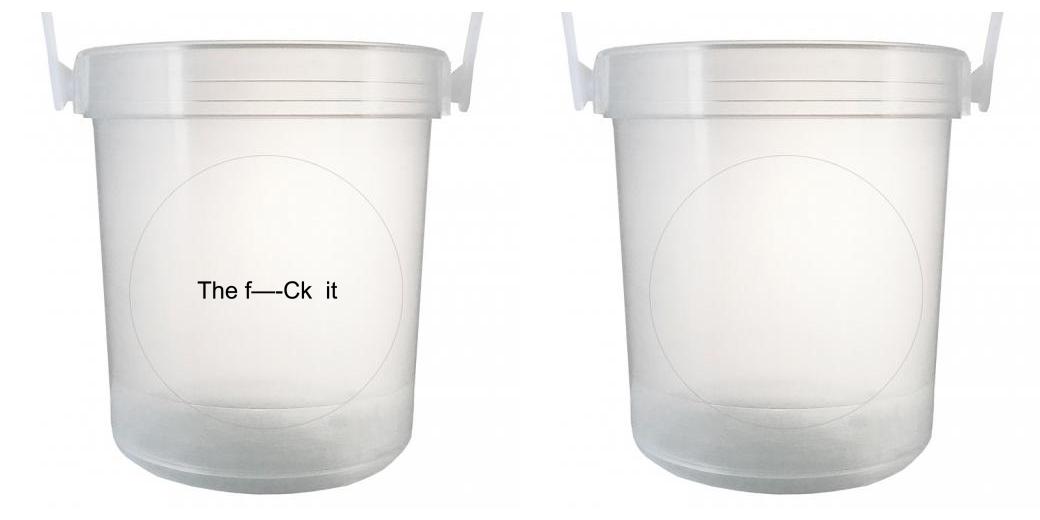 32 oz Plastic Rum Buckets with Custom Sticker