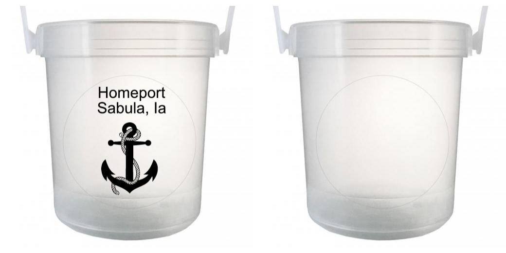 32 oz Plastic Rum Buckets with Custom Sticker