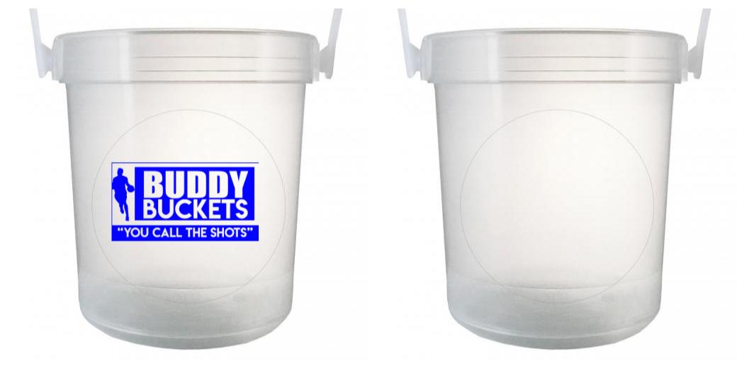 32 oz Plastic Rum Buckets with Custom Sticker