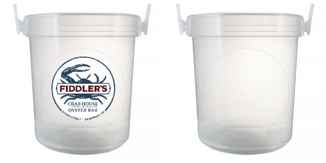 32 oz Plastic Rum Buckets with Custom Sticker