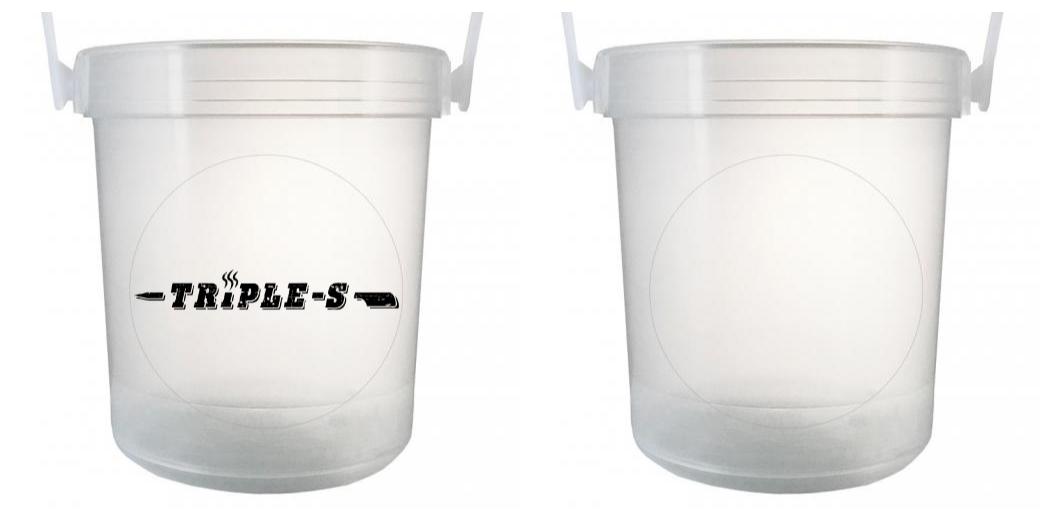 32 oz Plastic Rum Buckets with Custom Sticker