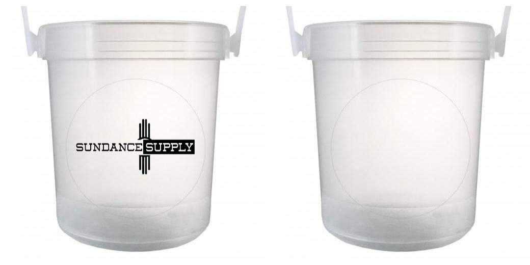 32 oz Plastic Rum Buckets with Custom Sticker