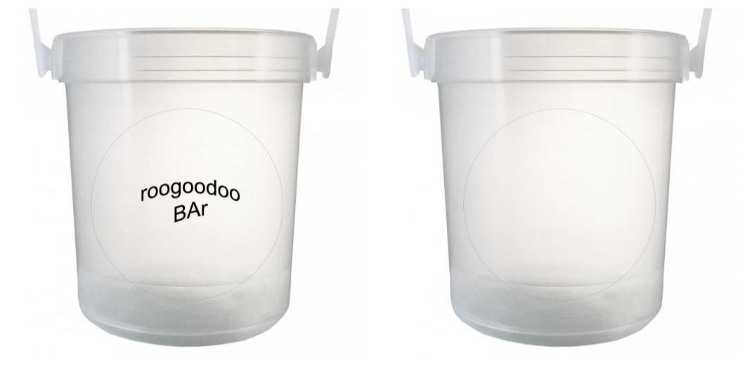 32 oz Plastic Rum Buckets with Custom Sticker