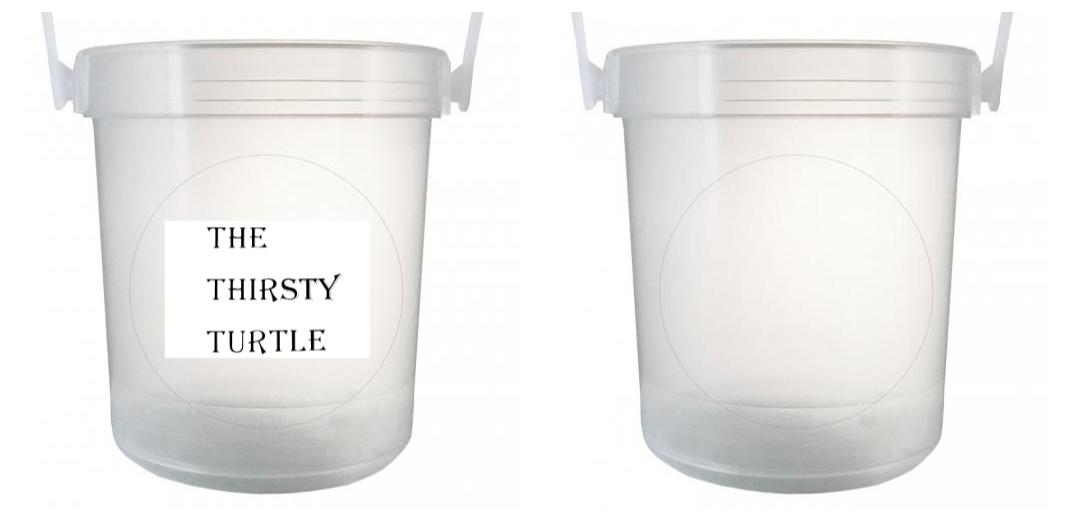 32 oz Plastic Rum Buckets with Custom Sticker