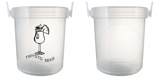 32 oz Plastic Rum Buckets with Custom Sticker