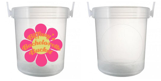 32 oz Plastic Rum Buckets with Custom Sticker