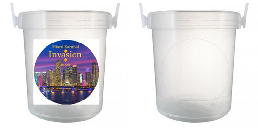 32 oz Plastic Rum Buckets with Custom Sticker