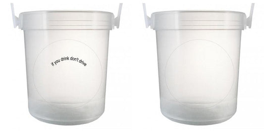 32 oz Plastic Rum Buckets with Custom Sticker