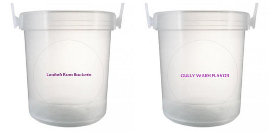 32 oz Plastic Rum Buckets with Custom Sticker