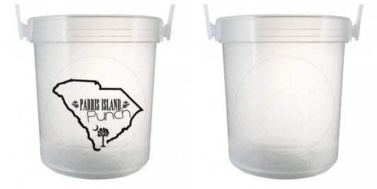 32 oz Plastic Rum Buckets with Custom Sticker