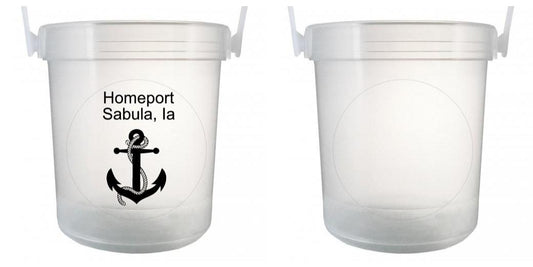 32 oz Plastic Rum Buckets with Custom Sticker