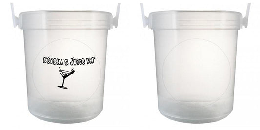 32 oz Plastic Rum Buckets with Custom Sticker