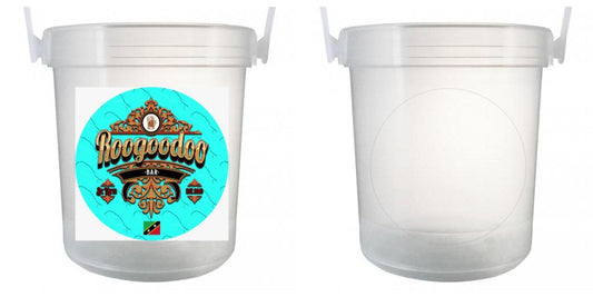 32 oz Plastic Rum Buckets with Custom Sticker