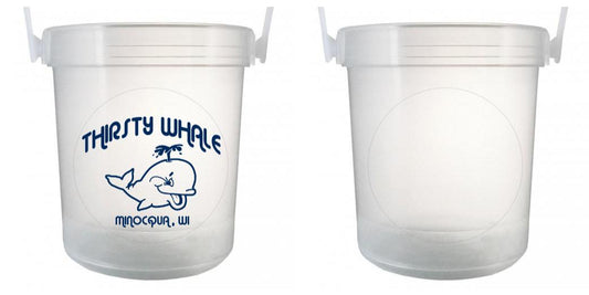 32 oz Plastic Rum Buckets with Custom Sticker