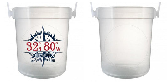 32 oz Plastic Rum Buckets with Custom Sticker