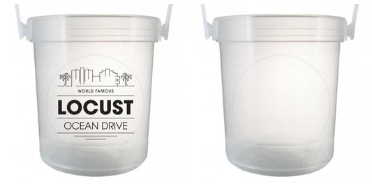 32 oz Plastic Rum Buckets with Custom Sticker
