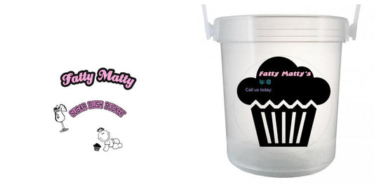32 oz Plastic Rum Buckets with Custom Sticker