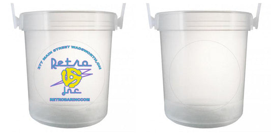 32 oz Plastic Rum Buckets with Custom Sticker
