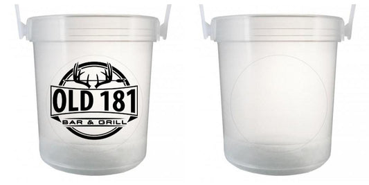 32 oz Plastic Rum Buckets with Custom Sticker