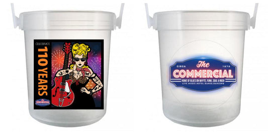 32 oz Plastic Rum Buckets with Custom Sticker