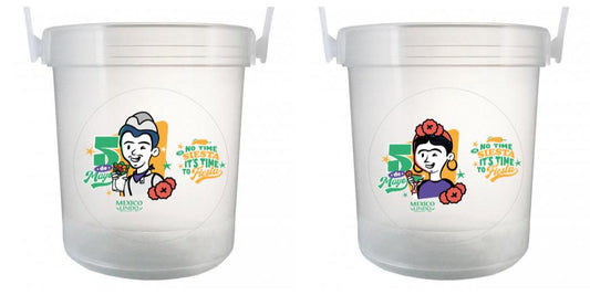 32 oz Plastic Rum Buckets with Custom Sticker
