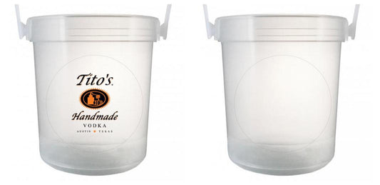 32 oz Plastic Rum Buckets with Custom Sticker