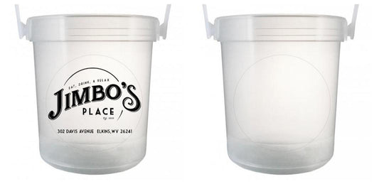 32 oz Plastic Rum Buckets with Custom Sticker