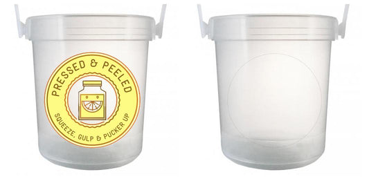32 oz Plastic Rum Buckets with Custom Sticker