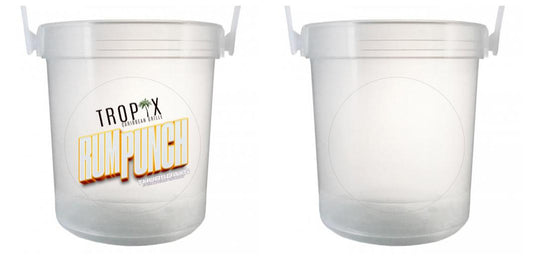 32 oz Plastic Rum Buckets with Custom Sticker